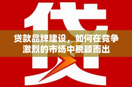 会东贷款品牌建设，如何在竞争激烈的市场中脱颖而出