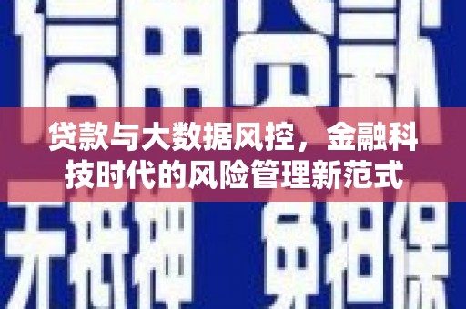 会东贷款与大数据风控，金融科技时代的风险管理新范式