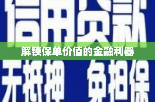 会东解锁保单价值的金融利器