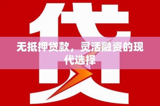 会东无抵押贷款，灵活融资的现代选择