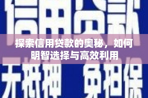 会东探索信用贷款的奥秘，如何明智选择与高效利用