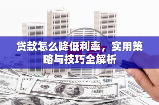 会东贷款怎么降低利率，实用策略与技巧全解析